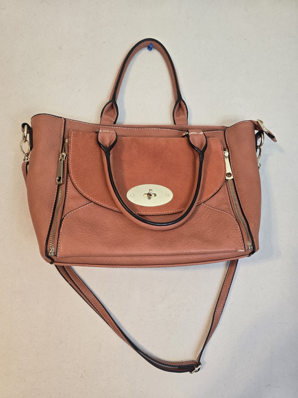 Simply Noelle Structured Leather Women's Tote Bag in Rust